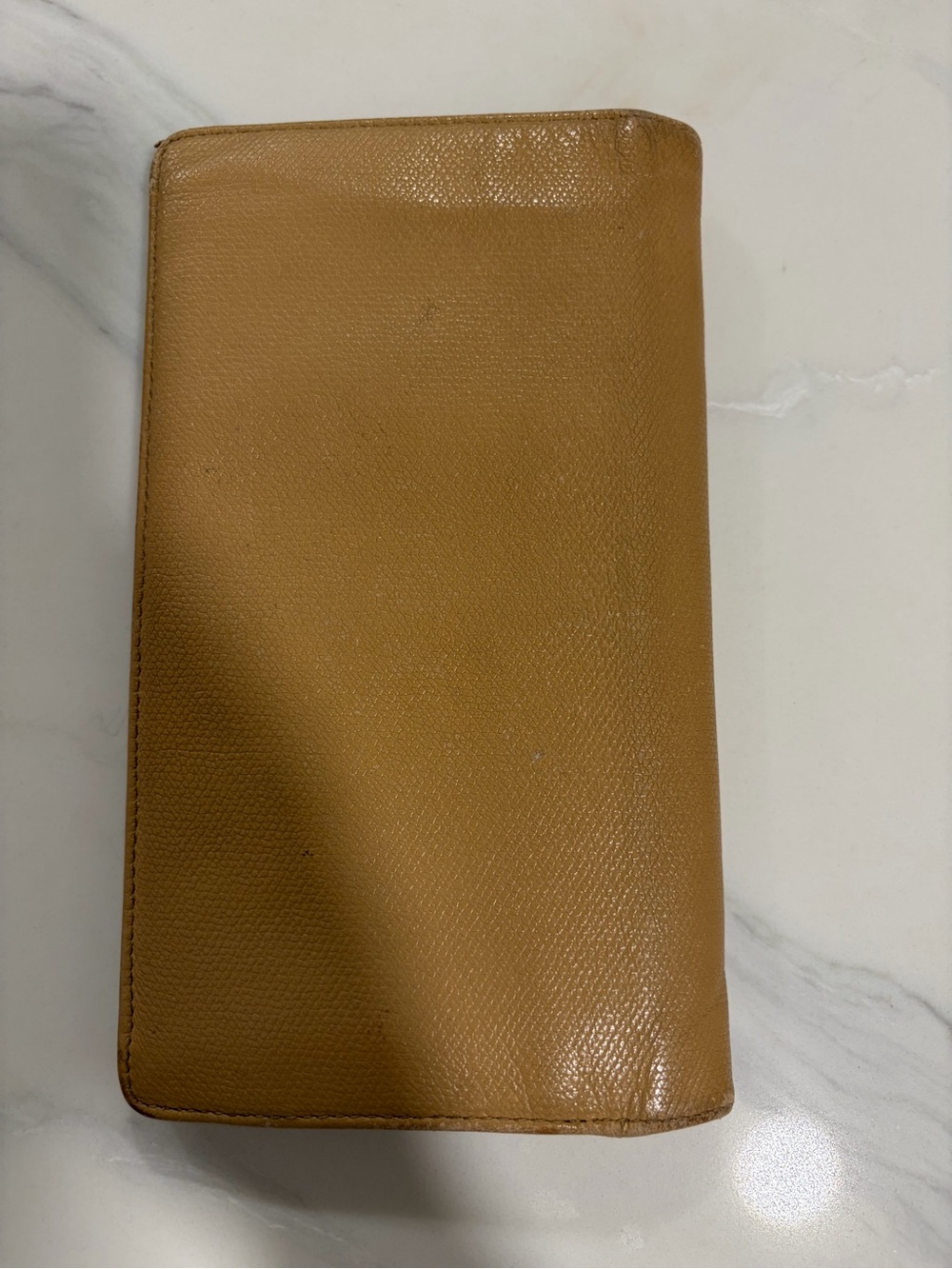 Chanel button bifold long wallet in Tan leather - Picture 3 of 16